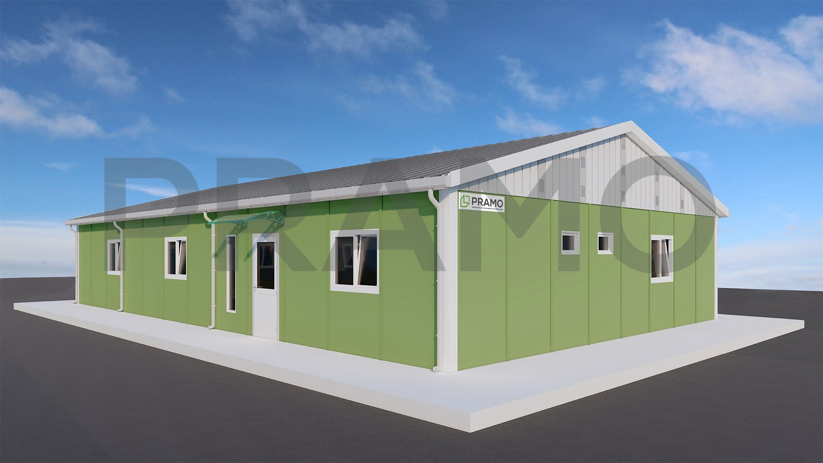 155m² PREFABRICATED OFFICE