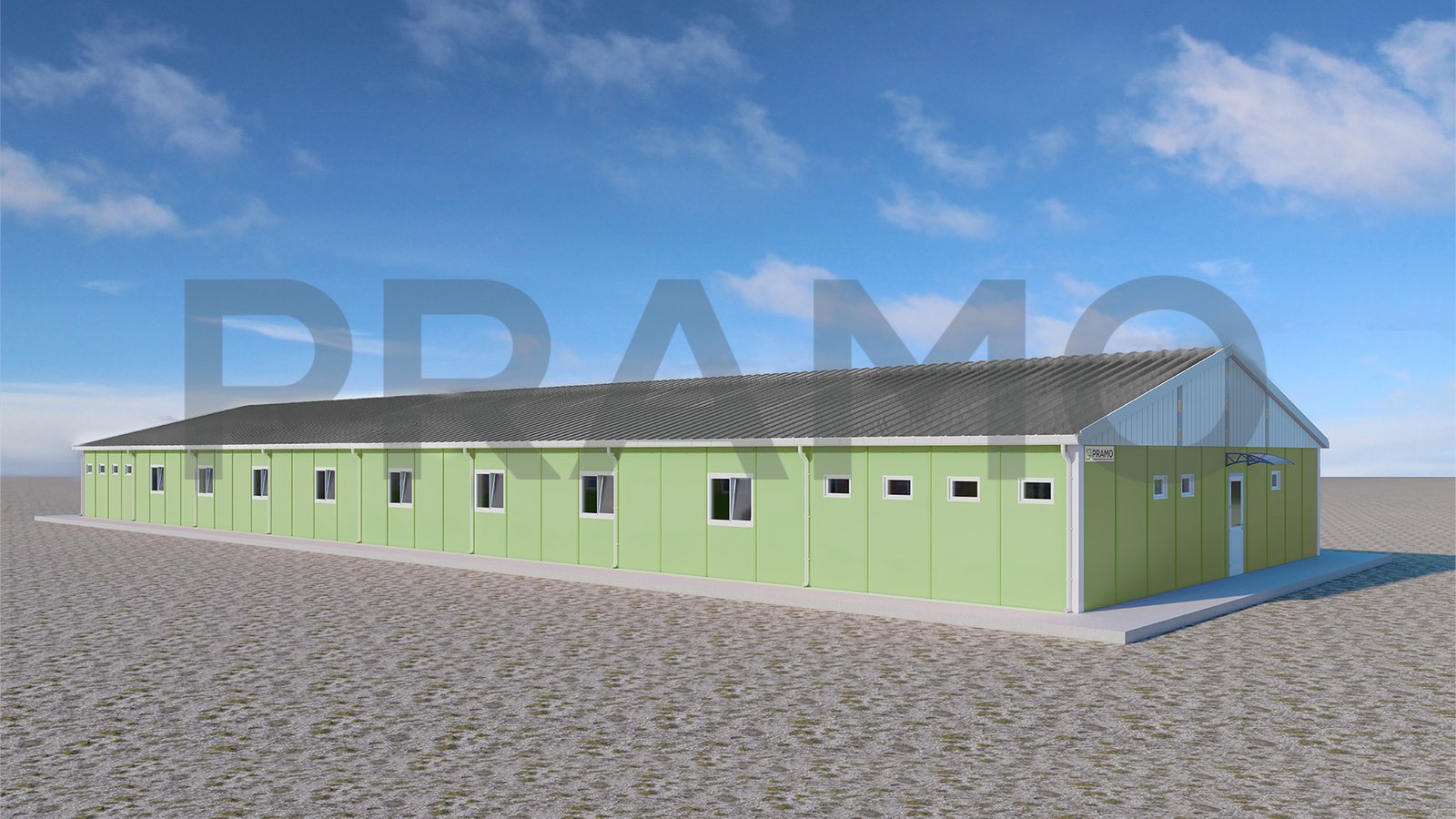 513m² Worker Dormitory for 64 People