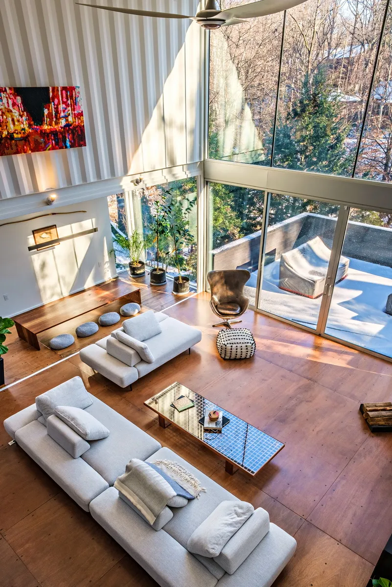 "Stylish container residence house blending durability with modern architectural design"