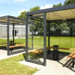 modular smoking shelter with modern architecture