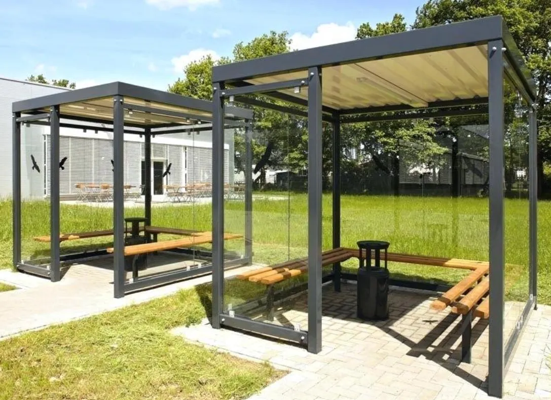 modular smoking shelter with modern architecture