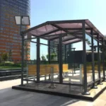durable prefabricated smoking cabin with ventilation system