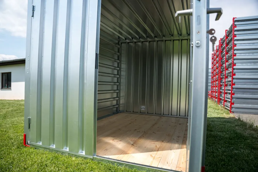 Kovobel storage container designed for compact, secure, and durable storage of goods in industrial and commercial use.