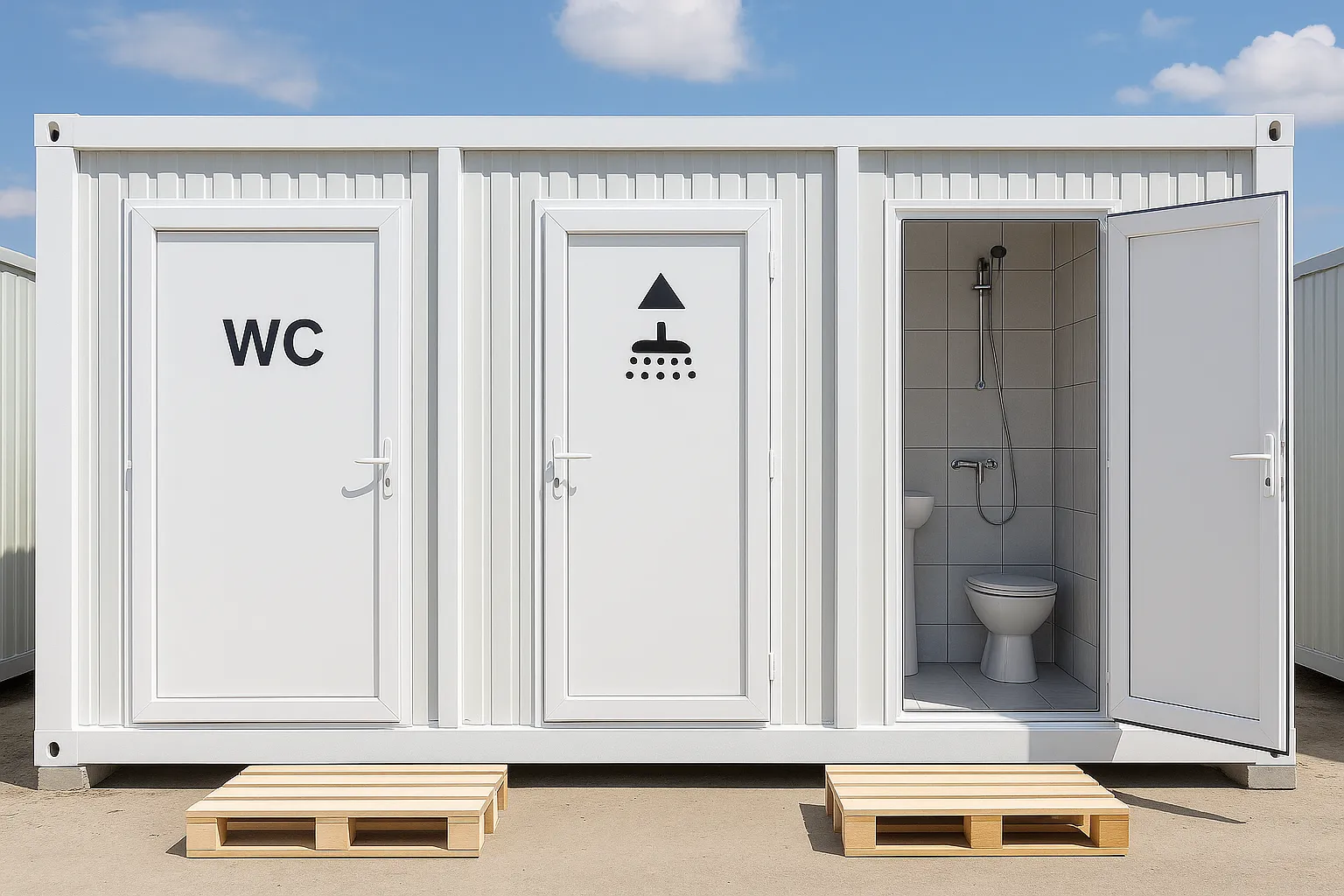 toilet and shower units