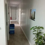 Exterior view of prefabricated dining hall building