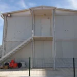 Prefabricated dining hall installed at construction site