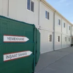 Prefabricated dining hall assembly phase photo