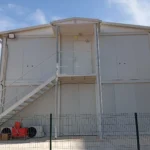 Dining area layout inside prefabricated dining hall