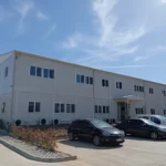 Prefabricated dining hall with large windows