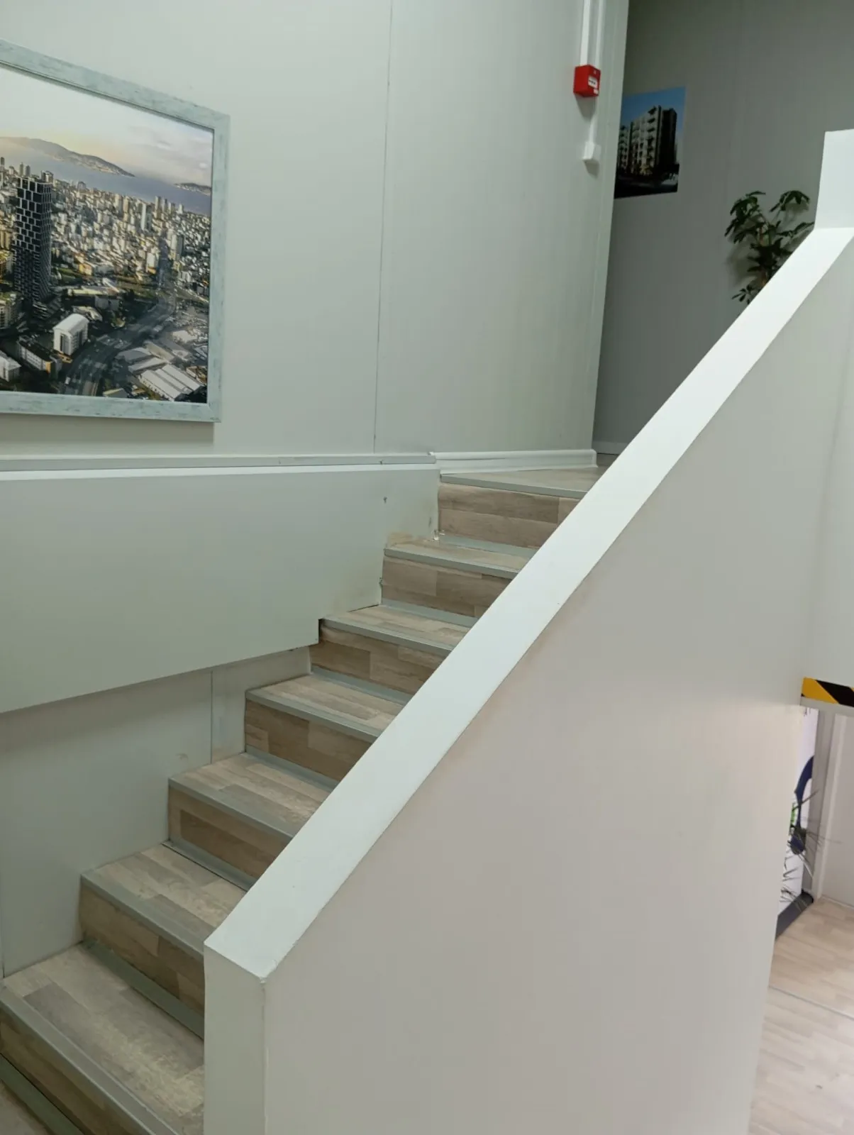 Wall finishes inside prefabricated dining hall interior