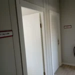 Prefabricated dining hall structure during onsite installation